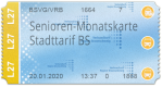 Senioren-Monatskarte - Stadttarif BS  